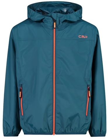 CMP Mixte Enfant Pour Avec Capuche Fixe Veste De Pluie, Bluesteel, 116 EU