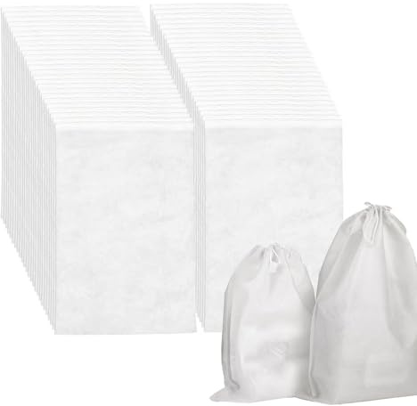 EULAPGOE 50Pcs Non-Woven Fabric Large Travel Shoes Bags Portable Shoes Bag Travel Storage Pouch Saving Organizer Drawstring Dust Waterproof Drawstring Storage Bags for Clothes Shoes cosmetics