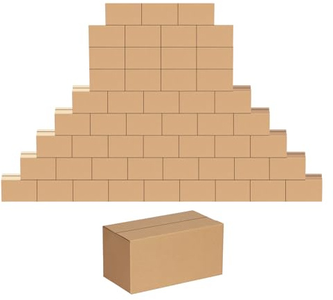 EdenseeLake 50 Pack 8x4x4 inches Small Shipping Boxes Corrugated Cardboard Boxes for Packing, Mailng, Moving, Brown