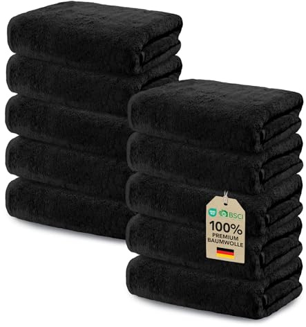 Ôhm Serviette Visage Coton 30x30 cm Noir Lot de 10 | Sa texture moelleuse sèche le visage en douceur sans irriter, idéale après le démaquillage ou les soins du matin et du soir.
