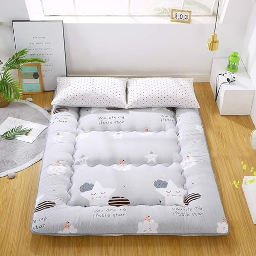 Folding Tatami Mattress, Foldable Sleeping Roll-Up Bed Futon Queen Twin Full King Size, Portable Mat, Floor Mattress, Deckchair, Futon Sofa Bed (Color : Gray, Size : 90cmx200cm)
