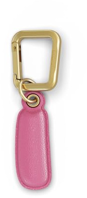 UNTAGS - Charm Buchstabe I - Material mit Ledereffekt - inklusive Goldener Metallschnalle - Rose