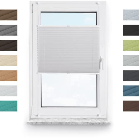 Tom's Shop Plissee nach Maß, Klemmfix ohne Bohren, Sonnenschutz Rollo Jalousie Lichtdurchlässig und Blickdicht, Premium Plissee für Fenster & Tür (Höhe 150-240cm)