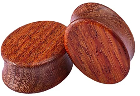 KnBoB 2 stycken tunnlar pluggar 8–25 mm trä brun oval flesh tunnel öra piercing expander kvinnor män öra tunnel