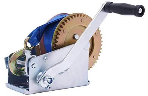 vinnyooc Handseilwinden 3500lbs 1588KG Seilwinde Bootswinde mit Gurt 10 m Seilwinde Seilwinde Seilwinde Profi-Gurt für Baustellen, Lagerhäuser, Transport, Brandschutz