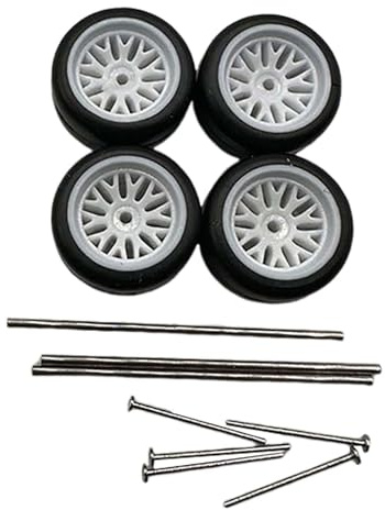 Fonowx 4X Ruote e Pneumatici RC Ruote per Veicoli Pneumatici modificati Pneumatici per Auto RC Parte RC per Camion Modello 1:64 Veicoli Giocattolo Parti di, Stile Bianco C