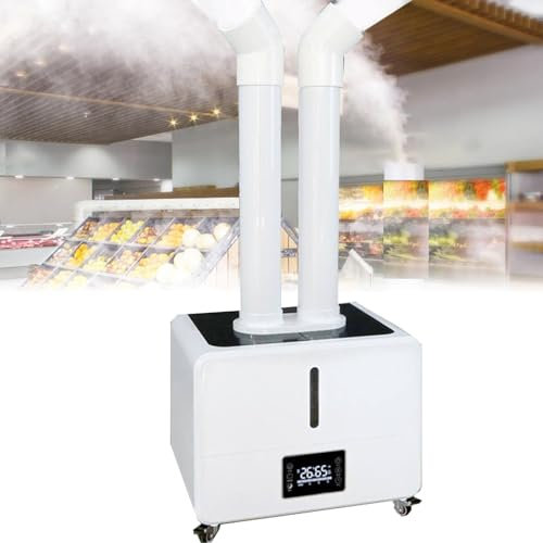 Máquina nebulizadora industrial ultrasónica comercial, pulverizador de agua de 18 l, 6000 ml/h, humidificador de aire, máquina pulverizadora de agua, modos y tiempos de niebla ajustables, atomizador