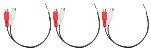 QUARKZMAN 3 Stück Lautsprecher Cinch Stecker auf blankes Kabelende, offenes Ende, Cinch-Audiokabel, Stecker-Buchse, Adapter für Verstärker, Receiver, Lautsprecherkabel, 0,25 m