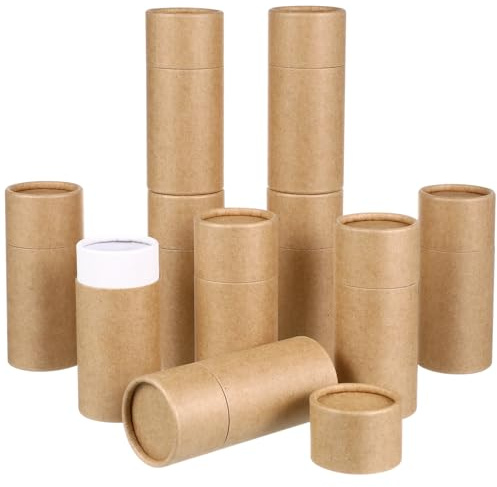 COHEALI 40 Piezas Botella De Aceite Esencial Caja De Tubo De Papel Tubos De Embalaje De Cartón Tubo De Correo Kraft Con Tapas Cajas De Embalaje Cajas De Tubo De Embalaje Cilíndrico Tubo