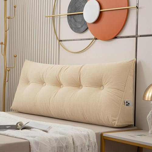 StüTzkissen RüCken Bett Lesekissen FüR Bett Und Sofa,RüCkenkissen Sofa Groß Keilkissen Kopfteil Bett Abnehmbar Und Waschbar,04,80X50X20cm