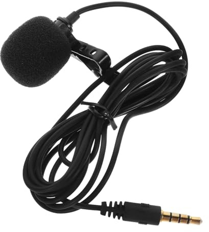 Toyvian Lapel Condenser Microphone, Omnidirectional Mic for Podcast and Interview, Plug and Play Remote Teaching Mic, 1.5M Cable for Vlog Meeting