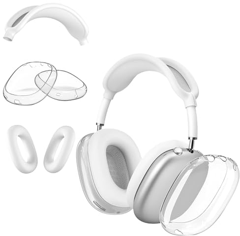 Case Cover for AirPods Max Headphones,Clear Soft TPU Case Anti-Scratch,Anti-Scratch Ear Pad Case Cover,Headphones Accessories Cover for AirPods Max