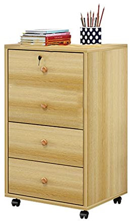 Seitlicher Aktenschrank aus Holz mit abschließbarer Schublade für Home Office Aufbewahrung mobiler Boden bis Decke niedriger Schrank Spind