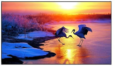 XOBRJQZ Edge Free Fixed Frame Projector Screen, Movie Home Theater 4K Ultra HD 3D Ready, Wall Mounted, Fixed Frame Projection Projector Screen(84 inch)