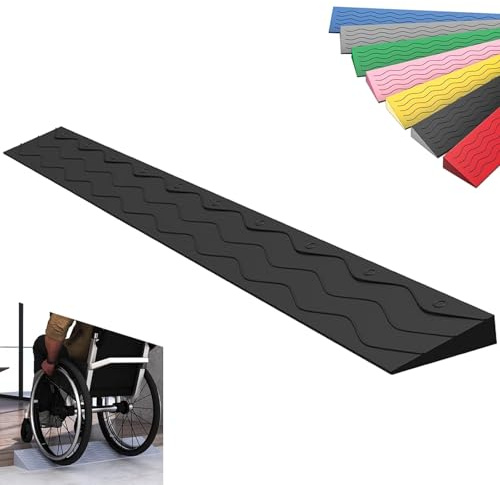 WXXSHGDW Schwellenrampe, Rollstuhlrampe Türschwelle, Schwelle Saugroboter, 1-10 Cm Steighöhe, für Den Innen- und Außenbereich, Rollstühle, Kehrroboter, Karren, Fahrräder, Anti-Rutsch(Black,100*10*4.5c