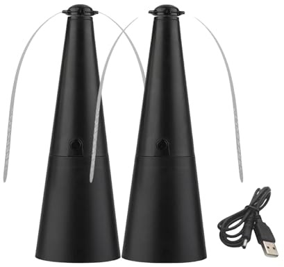 2 Pieces Fly Fan For Tables, Rechargeable Long-Lasting Picnic Fan, Smart Safe Repel F-an For Friends Home Picnic Barbecue, Wide Application Eco-friendly Indoor Outdoor Table Fans
