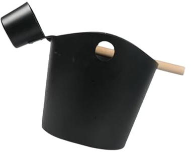 Fenteer Juego de Cubo Y Cucharón, Accesorios de Sauna de 7 L para El Hogar, Negro Sin Asa