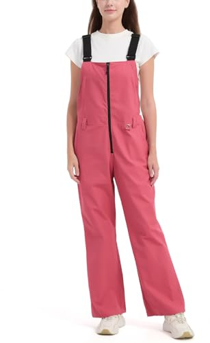 WUSTENKATZE Women's Comfort Fit Tough Flex Canvas Work Bib Overalls, Pink, Large