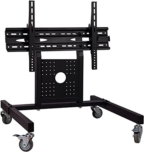 Mobile TV Cart Stand with Wheels Adjustable Height for 32-65 Inch Flat/Curved TVs Rolling TV Stand with Storage Portable TV Mount for Home/Office Use