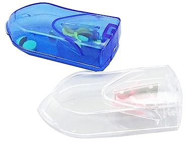 PACKOVE Tagliapillole Portatile 2 Pezzi Con Custodia, Divisore Per Pillole Piccolo e Sicuro, Affilato Per Pastiglie Ovali, Formato Tascabile Per Uso Pubblico Quotidiano