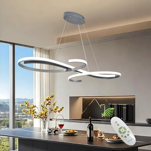 Lámpara Colgante LED Moderna para Mesa de Comedor, 100 cm de Largo, Lámpara de Comedor Regulable, Lámpara de Cocina, Lámpara Colgante Regulable,Lámpara Colgante de Diseño Lineal de 54 W para Cocina