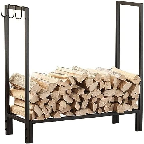 CWCQGH Support de Bois de Chauffage extérieur pour Le Stockage du Bois de cheminée Stockage de bûches Support à Bois intérieur et extérieur pour bûches de Bois de Chauffage