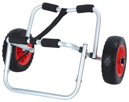 XUCZHAI Chariot de Transport Pliable for Kayak avec pneus 10 Pouces, remorque réglable for, Chariot for Paddle Tout-Terrain pour Kayak Canoë