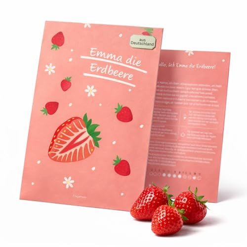HAVENHAUS Erdbeersamen Emma die Erdbeere I zertifiziertes Saatgut aus Deutschland mit kinderfreundlicher Anleitung I Erdbeeren Samen Anzucht, drinnen & draussen I Erdbeer Samen mehrjährig