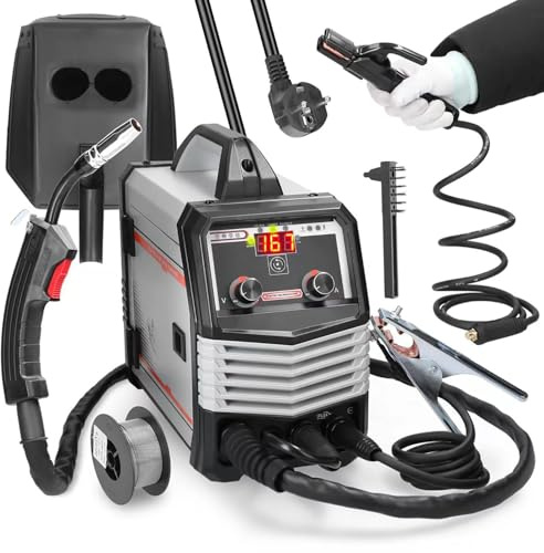 Saldatrice MIG MMA MAG TIG, saldatrice elettrica portatile con display LCD digitale, inverter IGBT 10A per applicazioni di saldatura versatili