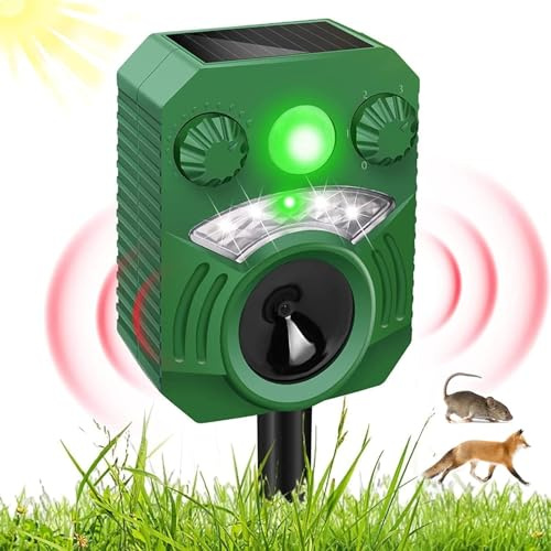 YwuLy Katzenschreck für Garten, Solar Ultraschall Tiervertreiber Garten