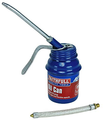 Faithfull FAIOC125 Oil Can 125 ml (1/4 Pint) Pistol Type Includes Rigid and Flexible Spouts