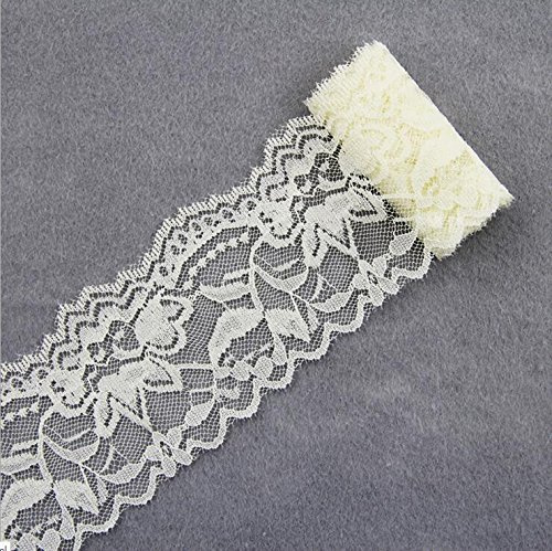 Yulakes - Nastro in pizzo vintage da 5,5 cm di larghezza, bordo in pizzo con bordo in pizzo, fascia decorativa per lavori artigianali, fascia abrasiva (crema)