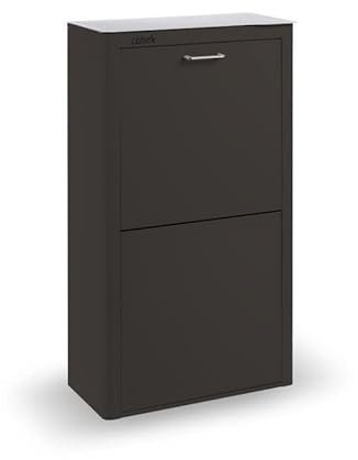 DON HIERRO - Cubo de basura y reciclaje lacado, 4 cubos gran capacidad, CUBEK-Negro