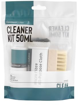 Liquiproof LABS Liquiproof Cleaning Kit - Premium Cleaning Solution 50ml, Microfibre Cloth, Vegetable Fibre Brush - Suede, Leather, Vinyl, Nylon, Cotton Care Kit