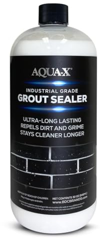 AQUA-X Grout Sealer (1 Qt): Professional-Grade Impregnator Sealant for Shower Tile Grout and Backsplash - Long-Lasting with Fast-Drying Formula