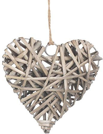 Red Hamper Piccolo cuore di vimini pieno di lavaggio antico