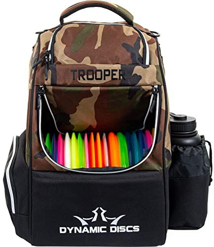 Dynamic Discs Trooper Starter Disc Golf Backpack - Ideal Frisbee Bags with 18+ Discs Capacity - Disc Golf Gifts for Men - Backpacks Accessories - Lightweight & Durable (Woodland Camouflage)