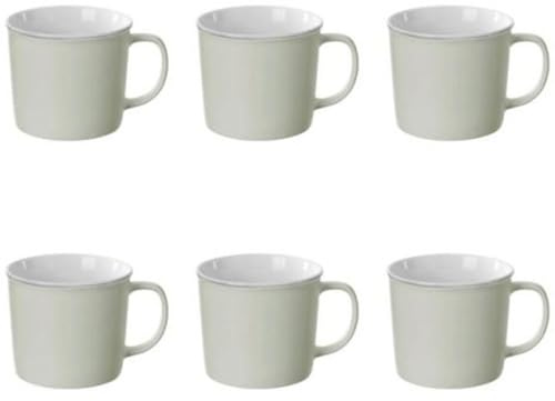 Paris Prix Secret de Gourmet - Lot de 6 Mugs en Porcelaine Nature 38cl Menthe
