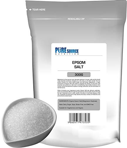 Pure Source Nutrition Epsom Salt Epsom Salts 300g for Bath Bathing Bath Bombs | 100% RAW Pure Natural | FCC Food Grade | Magnesium Sulphate
