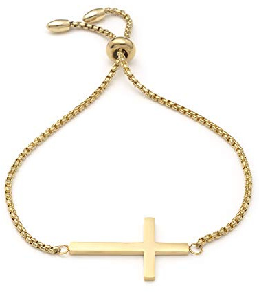 Heideman Armband Crux Damen Edelstahl Kreuz verstellbar poliert | Geschenkidee zur Kommunion oder Konfirmation für Frauen, hautfreundlich, in silber, gold oder roségold