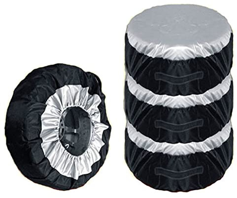 BYNYXI 4 Stück Reserveradabdeckung, 19-23 Zoll Reifenschutzhülle Robuster 210D Oxford Radreifenabdeckung wasserdicht Reifenaufbewahrung Reifensack Universal Auto Reifentasche für Auto SUV LKW