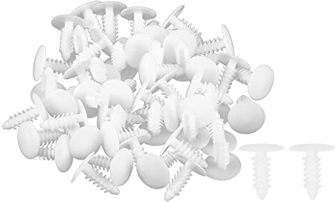 A ABSOPRO Attaches Pare-Chocs Rivet Clips Blanc 50 Pcs Universel | Diamètre 5mm, Longueur 15mm, Durable, Anti-usure, Anti-corrosion, Facile à Installer, Pour Voitures, Camions, Motos