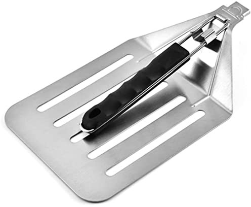 Pizzaskal i aluminiumlegering med vikbart handtag, genombruten design pizzaspatel, pizzapaddel, för ugn och grillsten