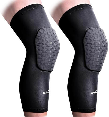 COOLOMG Knieschoner Knieschützer Beinstulpen Knieprotektor Basketball Fußball Volleyball für Herren Damen Jungen Sport Schwarz T-Form L