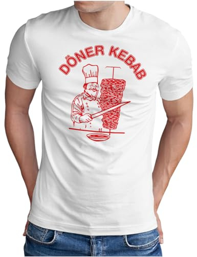 OM3® Döner Kebab T-shirt | Män | Dönergrill-logotyp kulspett, S – 5XL