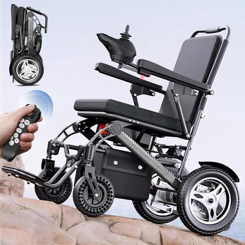 Bueuwe Ultraleichter Faltbarer Elektrischer Rollstuhl, 25KM Fahrstrecke Leicht Faltbar Elektrisches Rollstuhl, Elektrische Rollstühle für die Erwachsene und senioren, Tragfähigkeit 150 kg