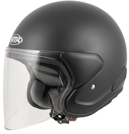 MTR DX3 Jethelm, ECE Zertifizierter Motorradhelm - Maximale Verkehrssicherheit, Robust & Komfortabel, Ideal Für Motoroller & Vespa, Ratschenverschluss, Klares Visier, XL