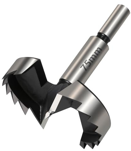 Broca Forstner, 1 pieza, 6mm-85mm, herramientas Forstner for carpintería, sierra perforadora, brocas de perforación, vástago redondo, cortador de acero de alto carbono(75mm)