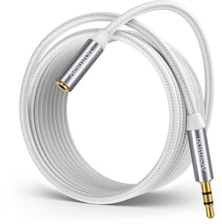 Aesthron Headphone Extension Cable 6.6 FT, 3.5MM Male to Female Extension Cable- 1/8 Aux Audio Cord Jack Extender Nylon Braided for Smartphones, Tablets, Media Player