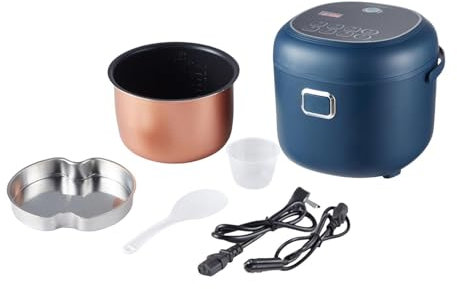 NYCBZ Olla arrocera eléctrica for Coche, 2L, pequeña, con Seis Funciones preestablecidas, vaporizador de Alimentos, Olla arrocera de Viaje for Conducir, 24V(12V to 24V)
